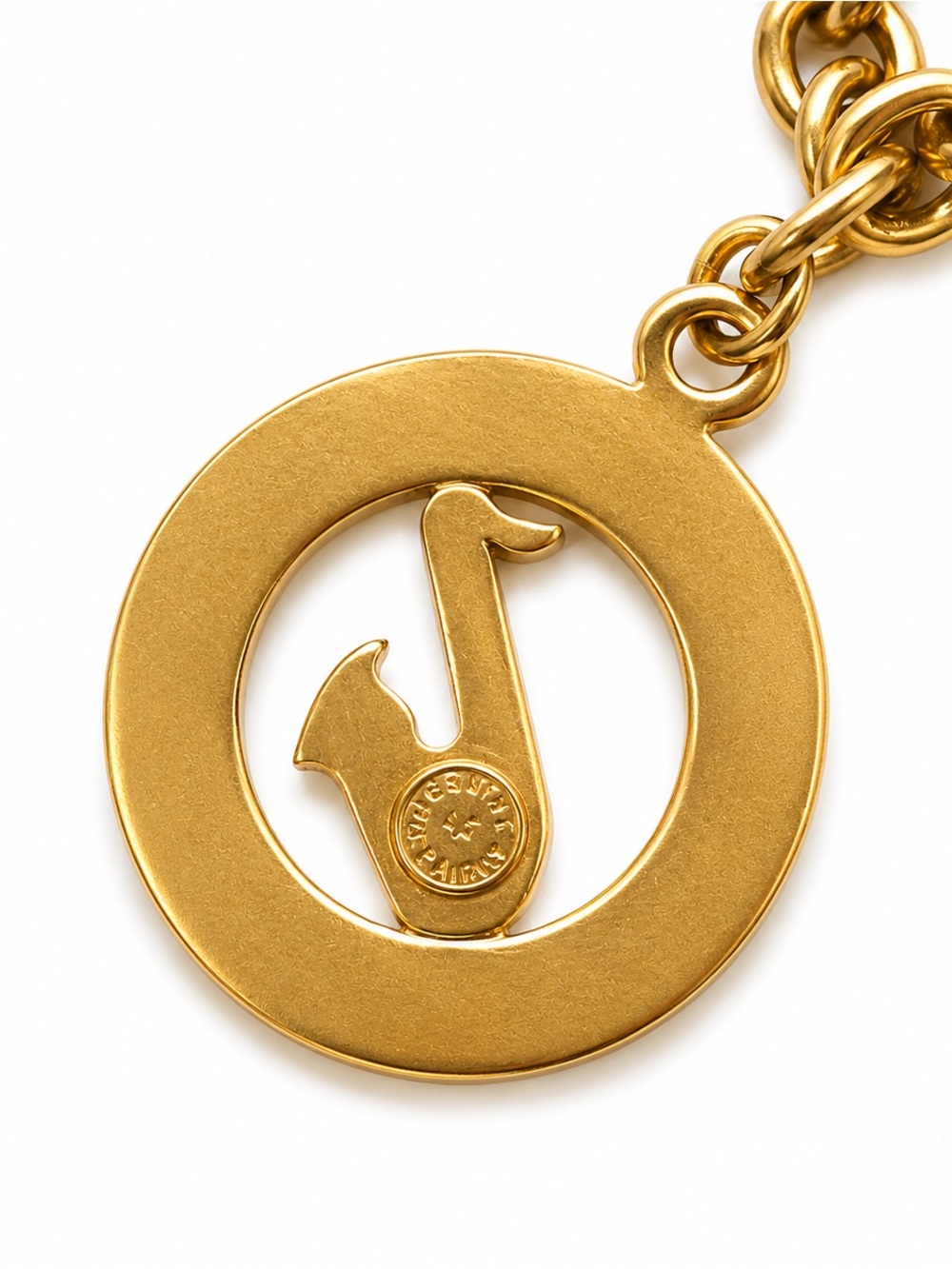 CELINE Paris Gold-Tone Toggle Chain Medallion Necklace / Vintage - Picture 5 of 7